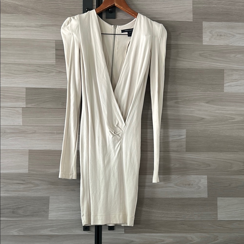 French Connection Cream Puff Sleeve Bodycon Dress
